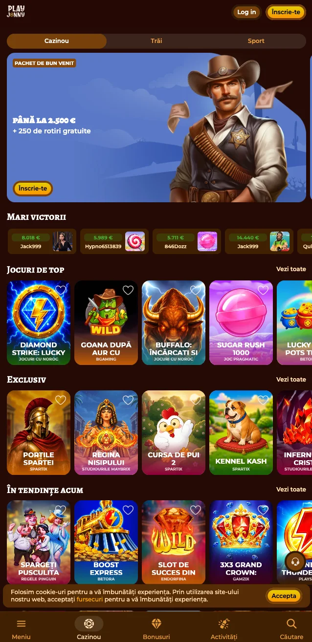 Aplicația PlayJonny Casino